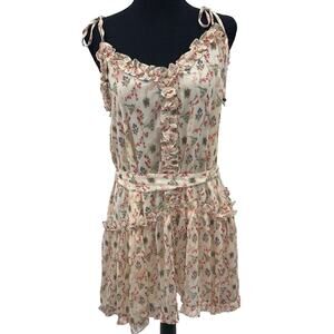 Olivaceous floral mid dress lined size L